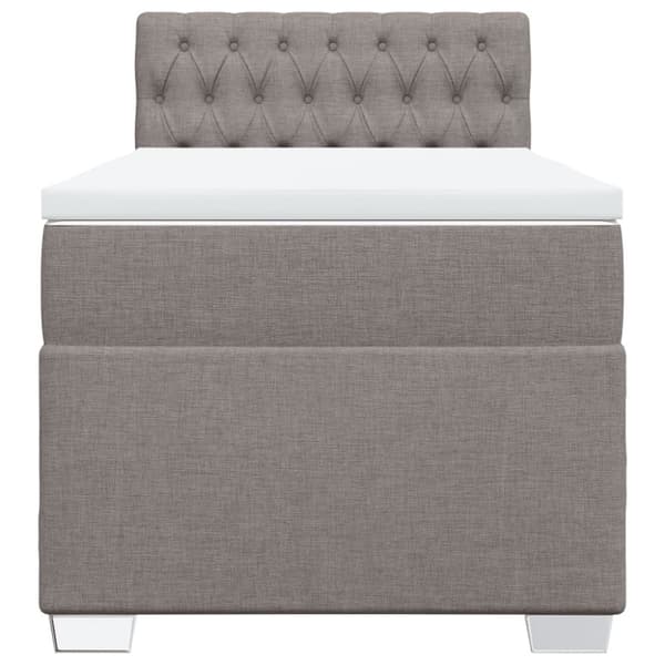 vidaXL kontinentalseng med madras 100x200 cm stof gråbrun