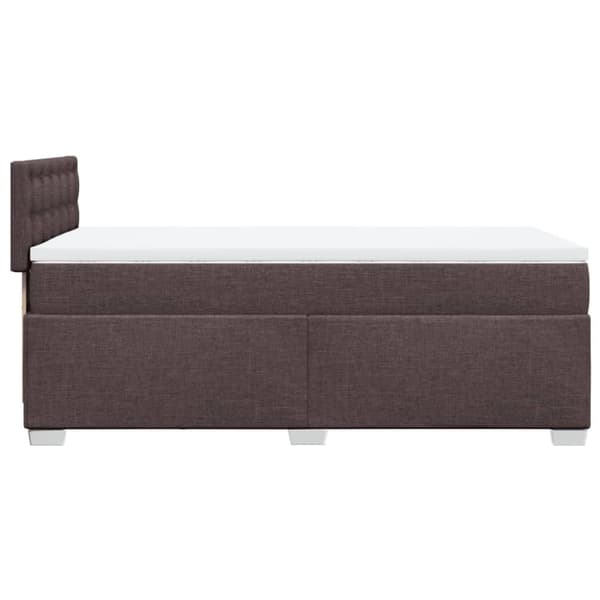 vidaXL kontinentalseng med madras 90x190 cm stof mørkebrun