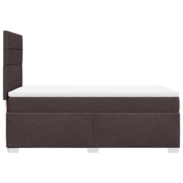 vidaXL kontinentalseng med madras 90x190 cm stof mørkebrun