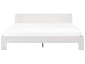 Miniatyrbilde 4 av 11: Sengeramme Hvit Furu 180 x 200 cm Spaltegavl Lav Sengeramme Minimalistisk Design Tre Seng