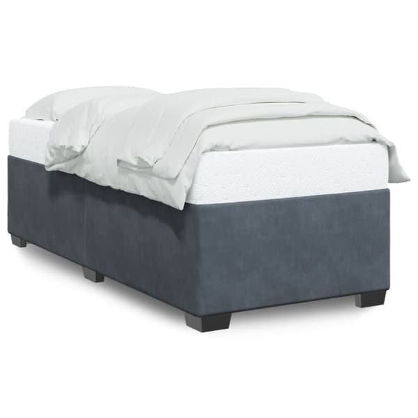 vidaXL Sengeramme mørkegrå 90x190 cm fløyel