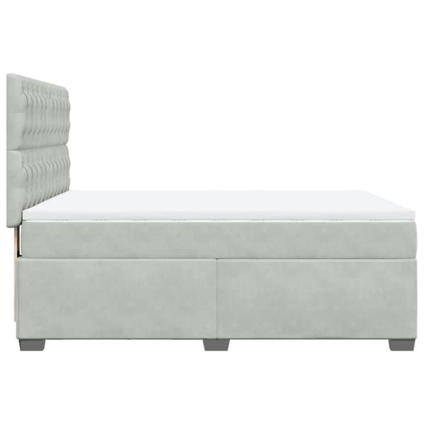 vidaXL Ramsäng med madrass ljusgrå 140x190 cm sammet