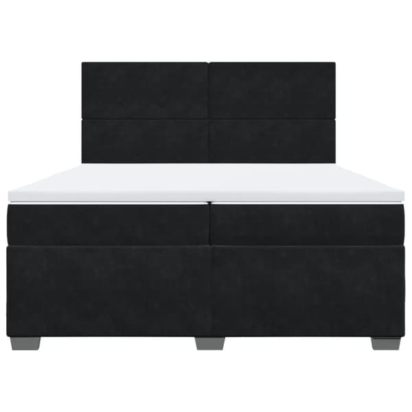 vidaXL kontinentalseng med madras 200x200 cm fløjl sort