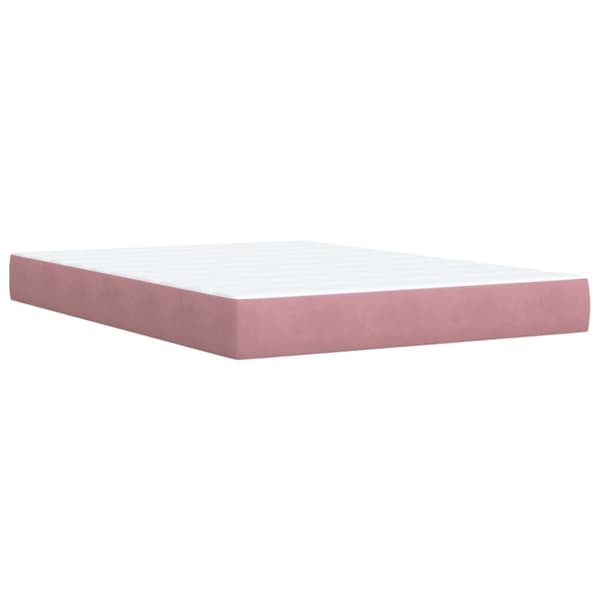 vidaXL Jenkkisänky patjalla pinkki 140x190 cm sametti