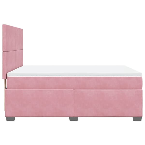 vidaXL Jenkkisänky patjalla pinkki 140x190 cm sametti