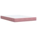 Miniatyrbilde 7 av 11: vidaXL Seng med madrass boksfjær rosa 140x190 cm fløyel