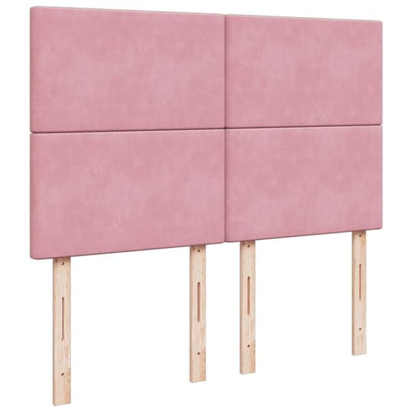 vidaXL Seng med madrass boksfjær rosa 140x190 cm fløyel