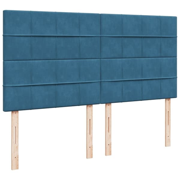 vidaXL Jenkkisänky patjalla sininen 200x200 cm sametti