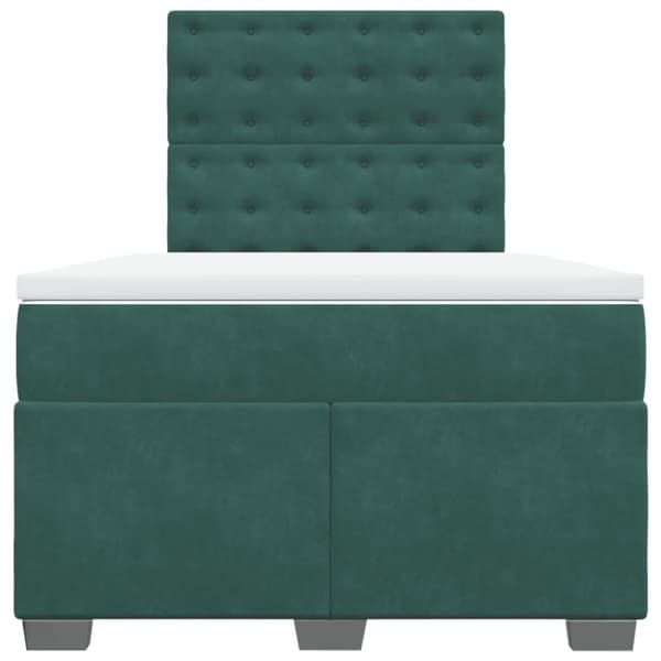 vidaXL Ramsäng med madrass mörkgrön 120x190 cm sammet