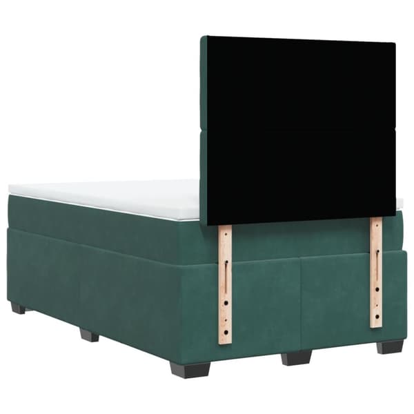 vidaXL Ramsäng med madrass mörkgrön 120x190 cm sammet