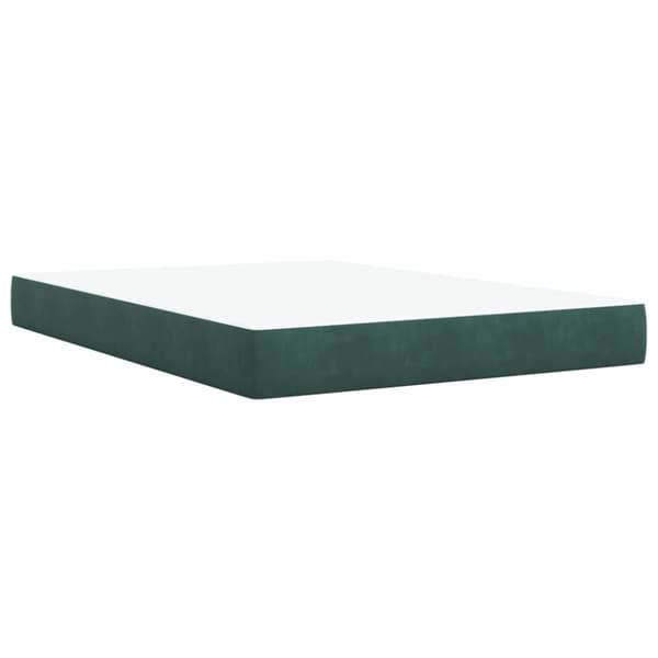 vidaXL kontinentalseng med madras 140x190 cm fløjl mørkegrøn