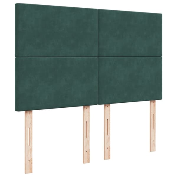 vidaXL kontinentalseng med madras 140x190 cm fløjl mørkegrøn