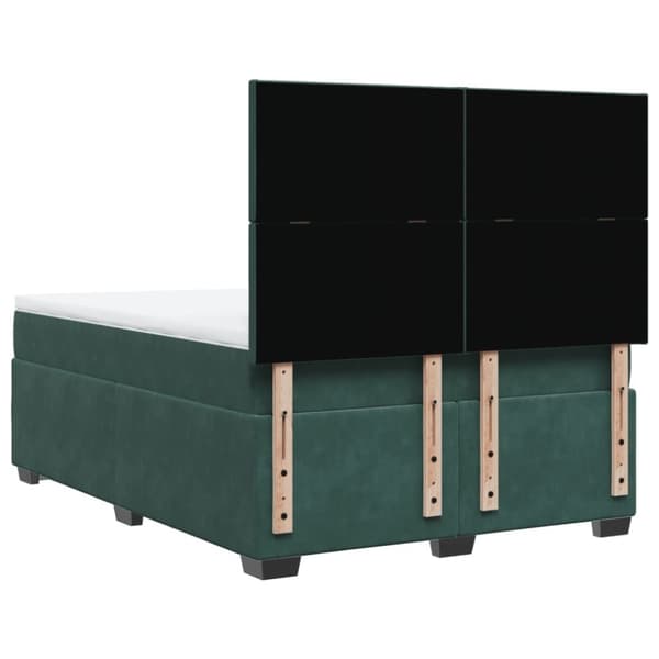 vidaXL kontinentalseng med madras 140x190 cm fløjl mørkegrøn
