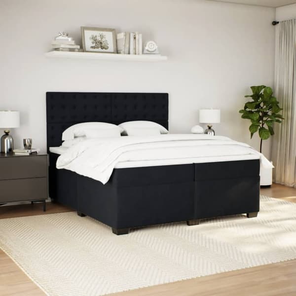 vidaXL Jenkkisänky patjalla musta 200x200 cm sametti