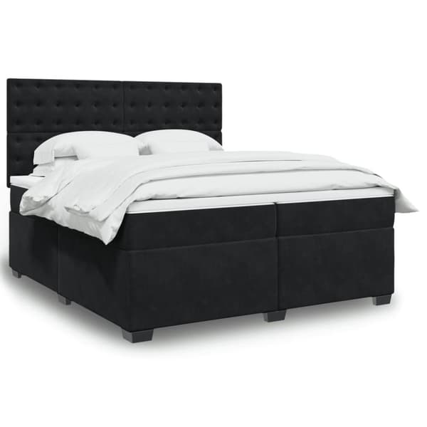 vidaXL Jenkkisänky patjalla musta 200x200 cm sametti