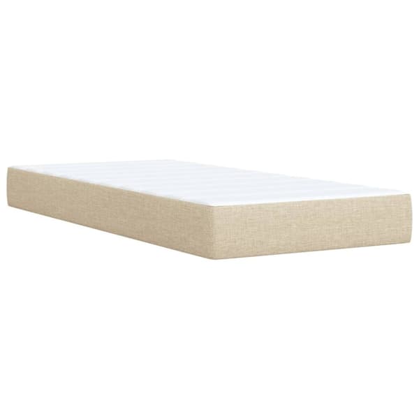 vidaXL Ramsäng med madrass gräddvit 90x190 cm tyg