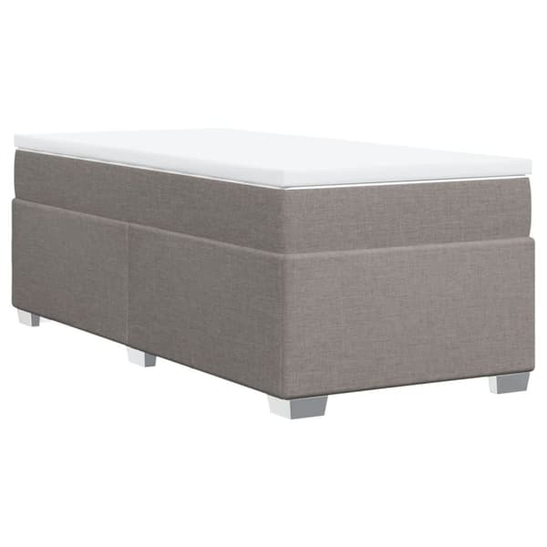 vidaXL kontinentalseng med madras 90x190 cm stof gråbrun