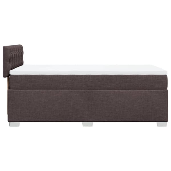vidaXL kontinentalseng med madras 90x190 cm stof mørkebrun