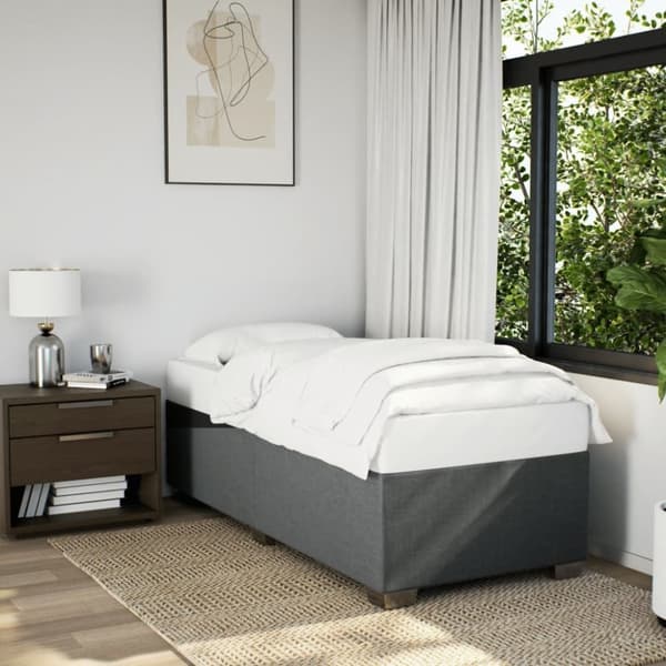 vidaXL sengeramme 80x200 cm stof mørkegrå