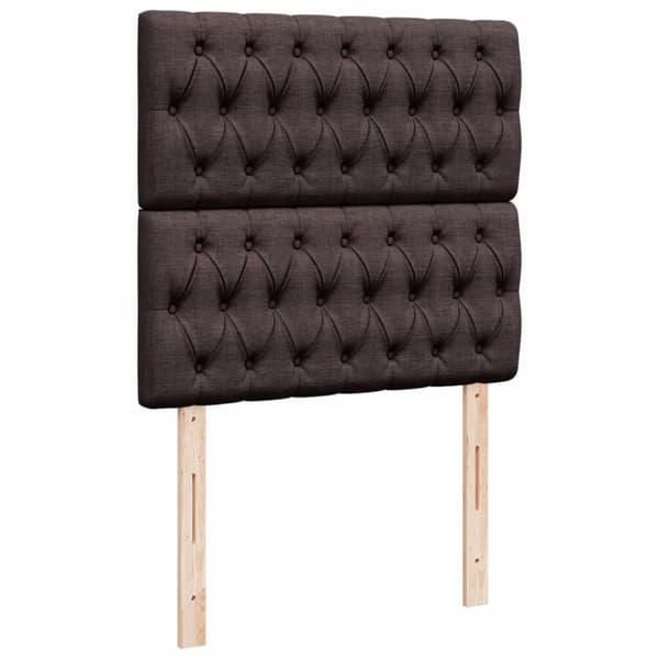 vidaXL Ramsäng med madrass mörkbrun 90x190 cm tyg
