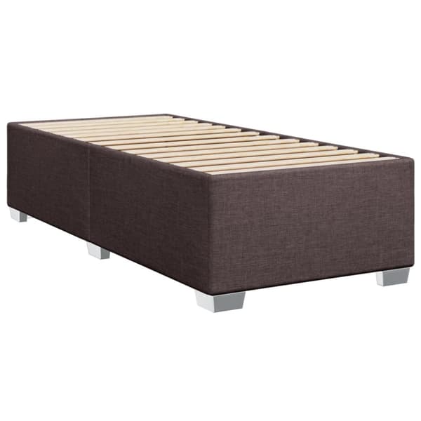 vidaXL Ramsäng med madrass mörkbrun 90x190 cm tyg