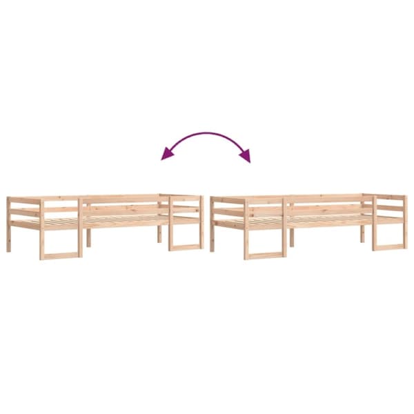 vidaXL sengeramme til juniorseng 75x190 cm massivt fyrretræ sort