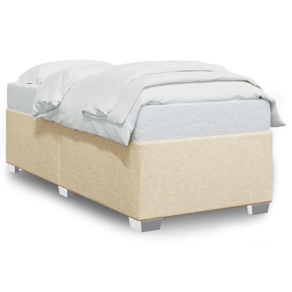 vidaXL sengeramme 90x200 cm stof cremefarvet