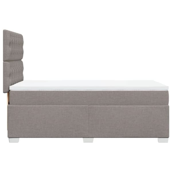 vidaXL kontinentalseng med madras 90x190 cm stof gråbrun