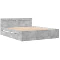 Miniatyrbilde 3 av 11: vidaXL Sengeramme med hodegavl betonggrå 150x200 cm konstruert tre