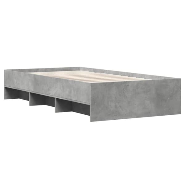 vidaXL Sengeramme betonggrå 75x190 cm konstruert tre