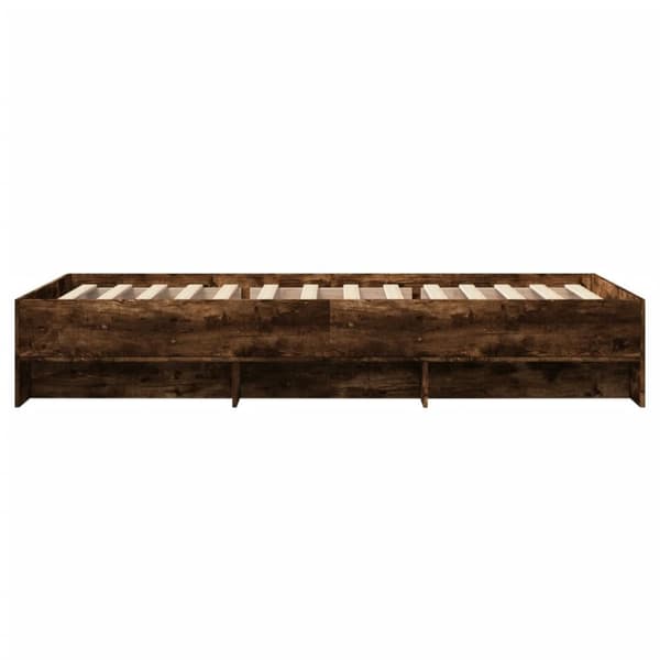 vidaXL Sengeramme uten madrass røkt eik 90x190 cm konstruert tre