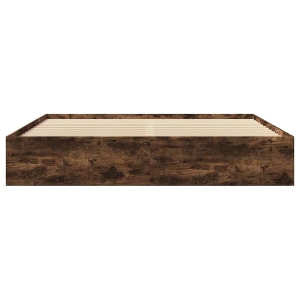 vidaXL Sengeramme uten madrass madrass røkt eik 200x200 cm