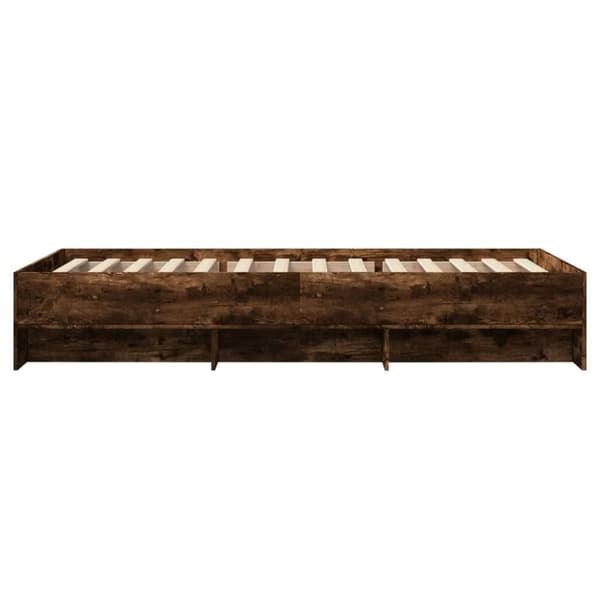 vidaXL Sengeramme uten madrass røkt eik 75x190 cm konstruert tre