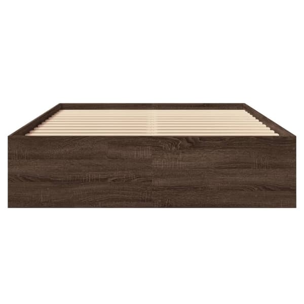 vidaXL Sängynrunko ruskea tammi 135x190 cm tekninen puu