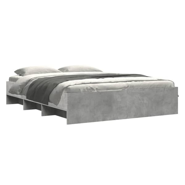 vidaXL Sengeramme betonggrå 150x200 cm konstruert tre