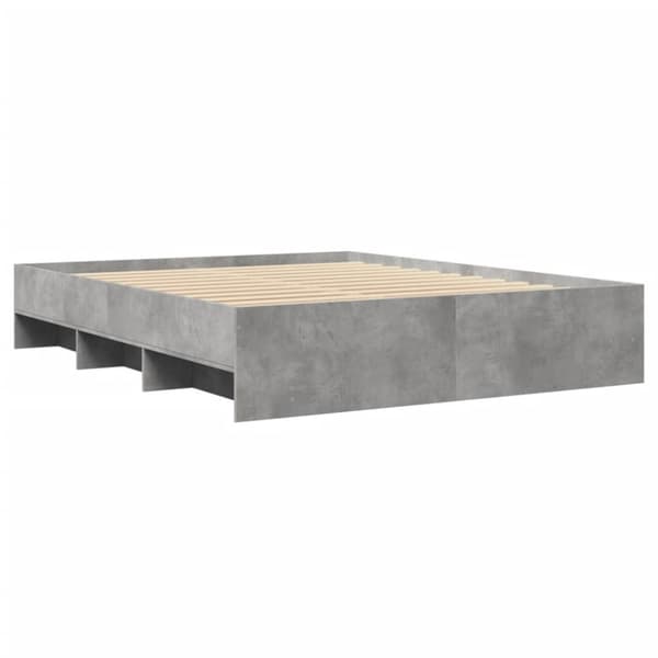 vidaXL Sengeramme betonggrå 150x200 cm konstruert tre