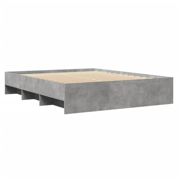 vidaXL Sengeramme betonggrå 150x200 cm konstruert tre
