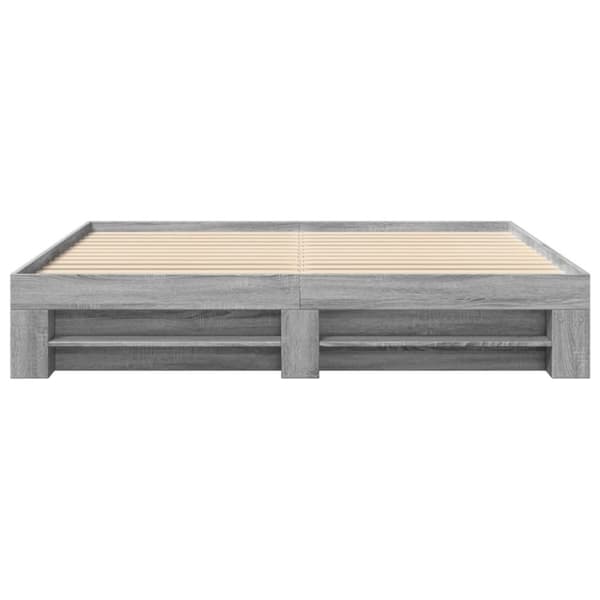 vidaXL sengestel 200x200 cm konstrueret træ grå sonoma-eg