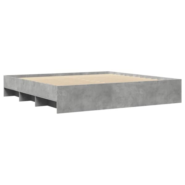 vidaXL sengestel 200x200 cm konstrueret træ betongrå