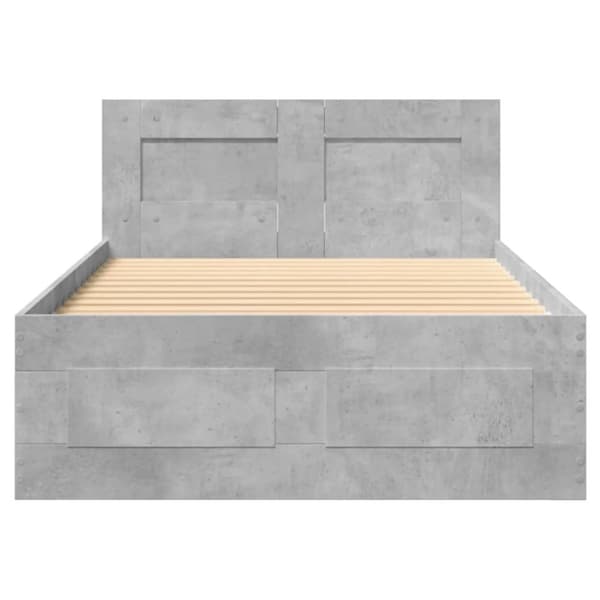 vidaXL Sengeramme med hodegavl betonggrå 90x190 cm konstruert tre