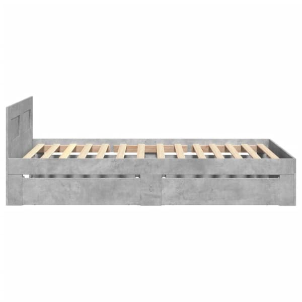 vidaXL Sengeramme med hodegavl betonggrå 90x190 cm konstruert tre