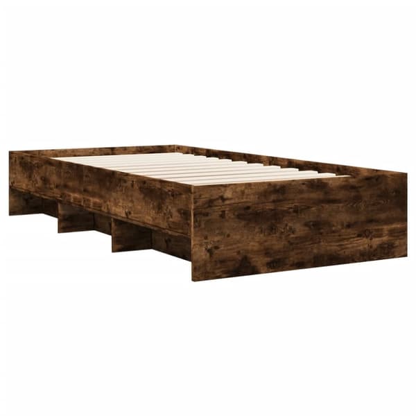 vidaXL sengeramme 100x200 cm konstrueret træ røget egetræsfarve