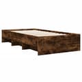 Miniatyrbilde 8 av 11: vidaXL Sengeramme uten madrass røkt eik 100x200 cm konstruert tre