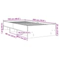 Miniatyrbilde 11 av 11: vidaXL Sengeramme uten madrass røkt eik 100x200 cm konstruert tre
