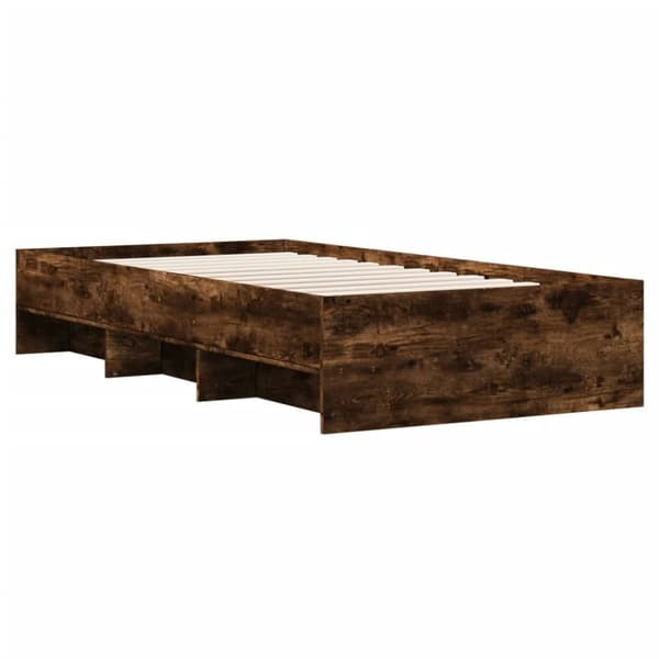 vidaXL Sengeramme uten madrass røkt eik 100x200 cm konstruert tre
