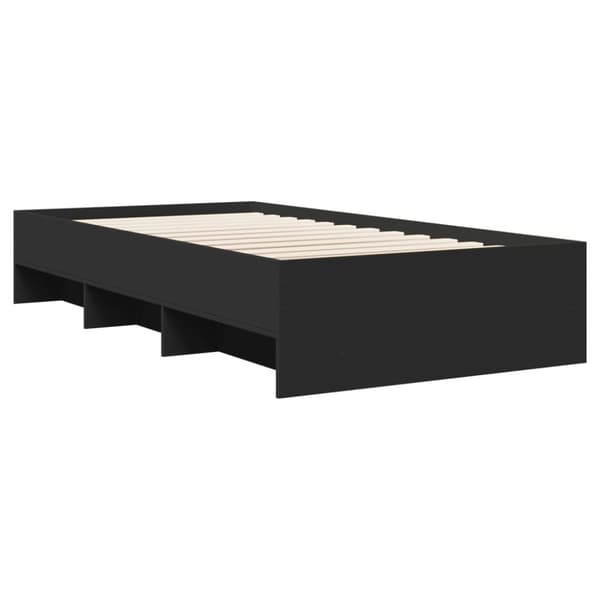 vidaXL sengeramme 90x190 cm konstrueret træ sort