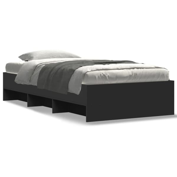 vidaXL sengeramme 90x190 cm konstrueret træ sort