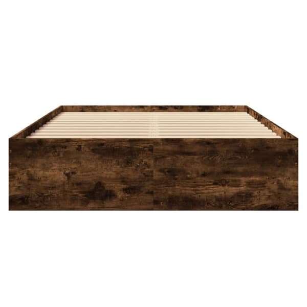 vidaXL Sengeramme røkt eik 135x190 cm konstruert tre