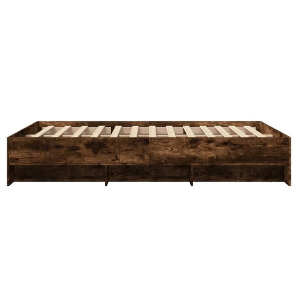 vidaXL Sengeramme røkt eik 135x190 cm konstruert tre