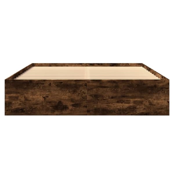vidaXL sengestel 150x200 cm konstrueret træ røget eg